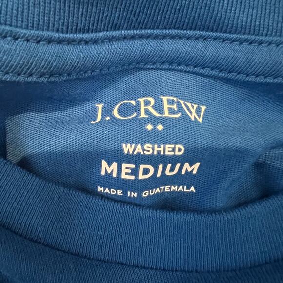 NWT J. Crew Men's Lustrous Royal Blue Washed Jersey Crewneck Tee - Picture 6 of 11